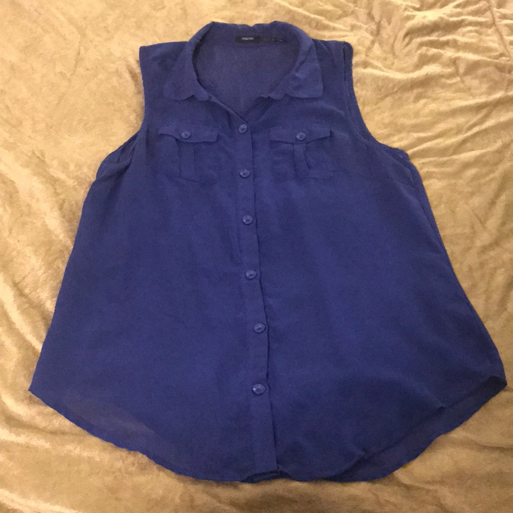 Sheer Button Tank